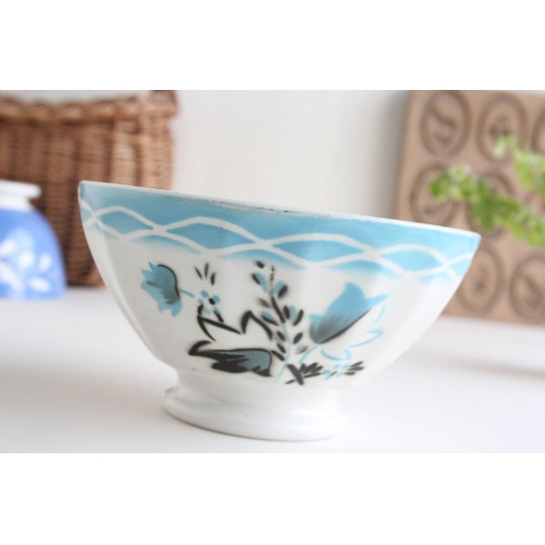 画像1: Blue flower bowl