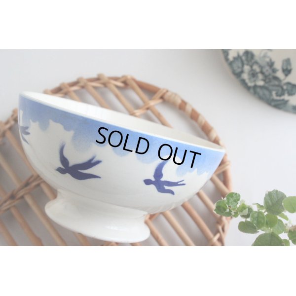 画像1: Blue swallow bowl