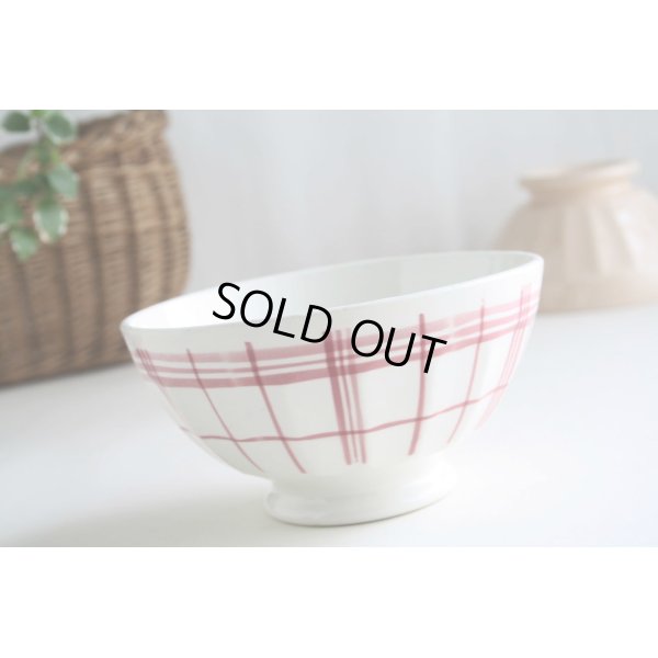 画像1: Red check bowl 