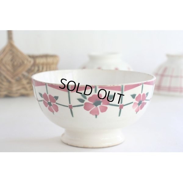 画像1: Pink flower bowl 