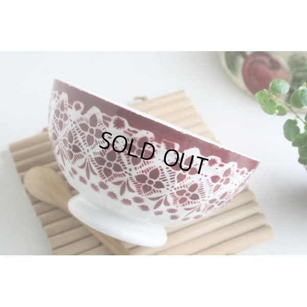 画像1: Red lace bowl