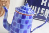 画像: Blue check coffee pot