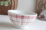 画像: Red check bowl 