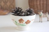 画像: Brown flower bowl